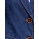thumbnail image 5 of CHAQUETA DE MEZCLILLA PARA MUJER INSPIRE CHIC Cuello con Solapa de Muesca Manga Larga Botón Ligero Ajustado Blazer de Mezclilla XL Azul Oscuro, 5 of 6
