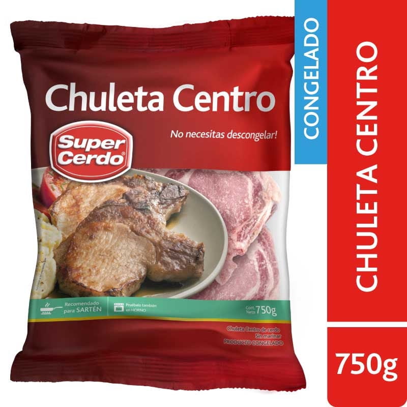 Chuleta De Cerdo Centro 750 g Super Cerdo