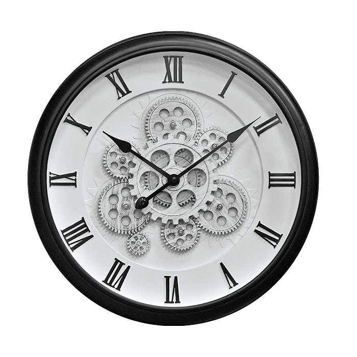Muebles Santa Ana - Reloj Mecanismo Números Romanos Blanco-negro 40 Cm.