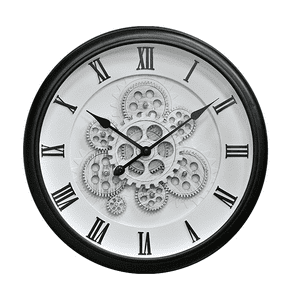 Muebles Santa Ana - Reloj Mecanismo Números Romanos Blanco-Negro 40 Cm.