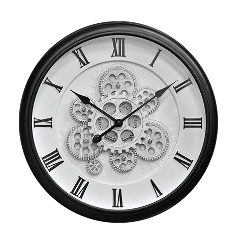 Muebles Santa Ana - Reloj Mecanismo Números Romanos Blanco-Negro 40 Cm.