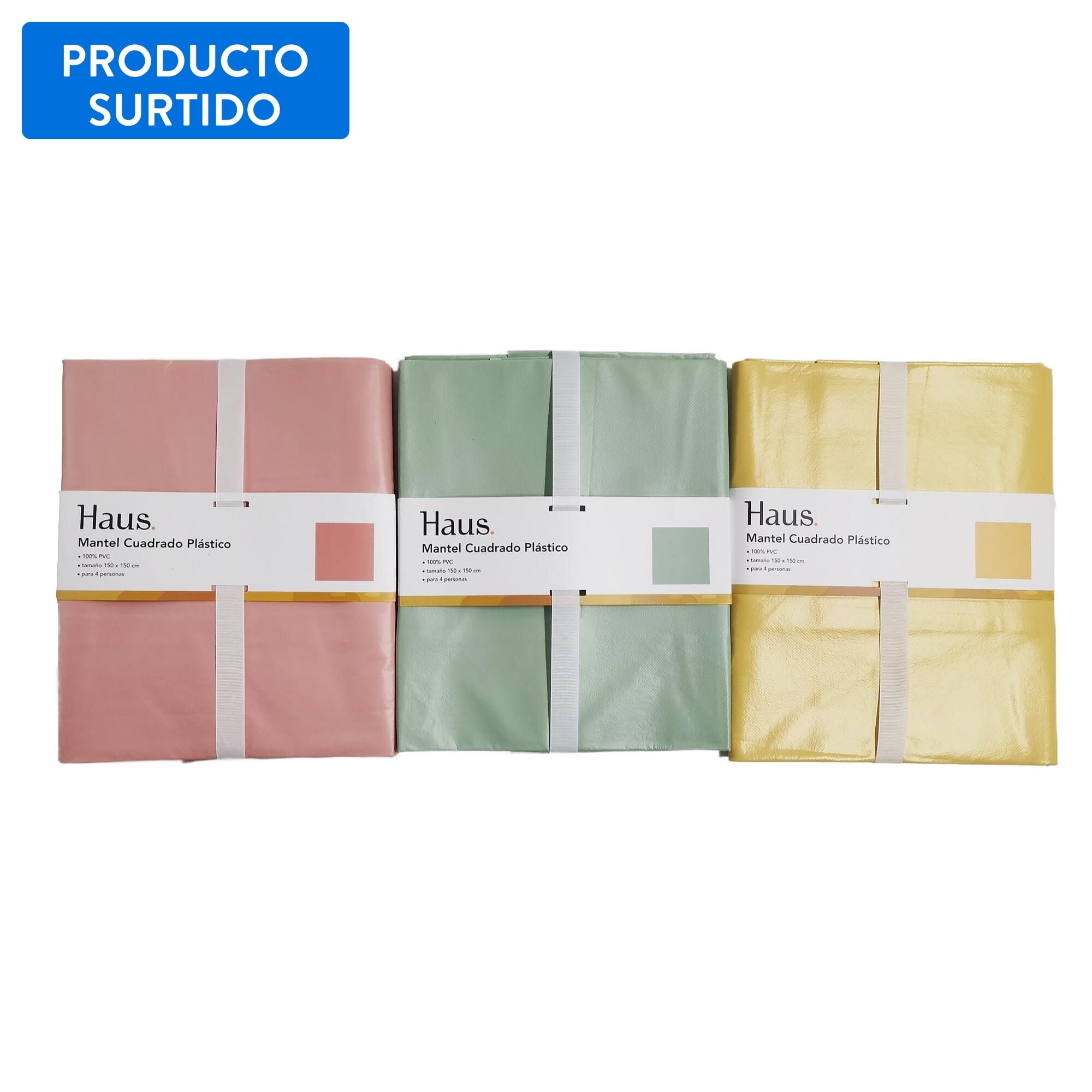 Mantel Sólido Cuadrado 150x150 Pvc Surtido 1 Un Haus