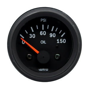 Veethree - Marcador Presion Aceite Elec.12V 52Mm 0-150 Psi Negro