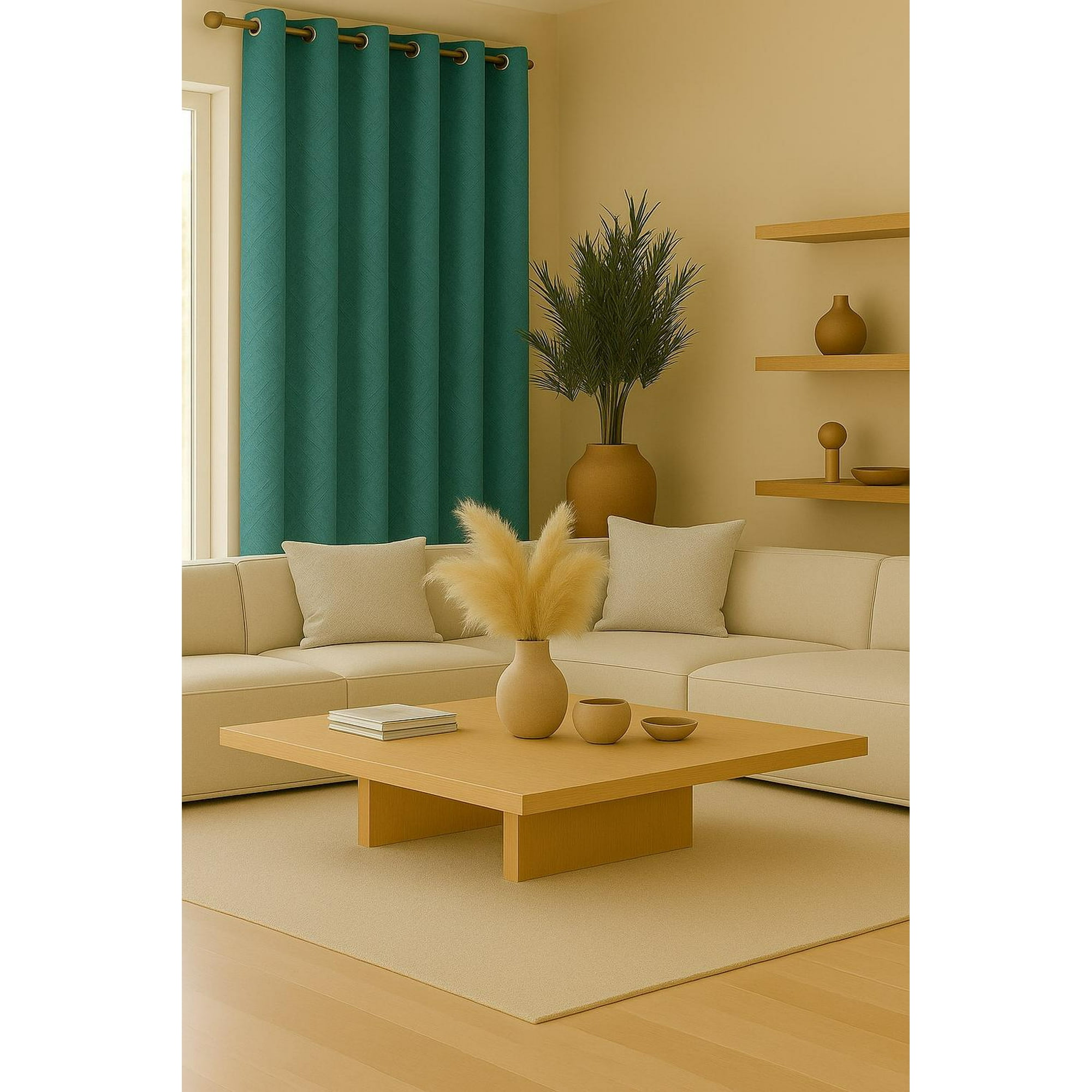 Clems - Cortina Engomada Termica 100% Blackout 135x225 Turquesa 135x225