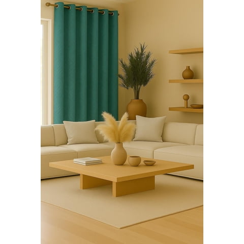 Clems - Cortina Tradicional 100% Blackout Geometrica Turquesa