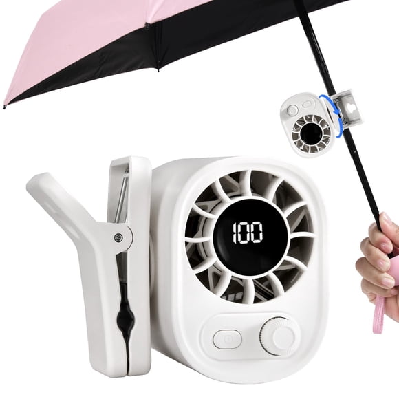 Ventilador portátil con clip recargable WISFISSH 0,13 kg blanco