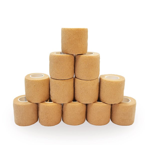 Cinta adhesiva Cohesive Tape Superbe, envoltura autoadhesiva de 5 cm x 4,5 m (paquete de 12)