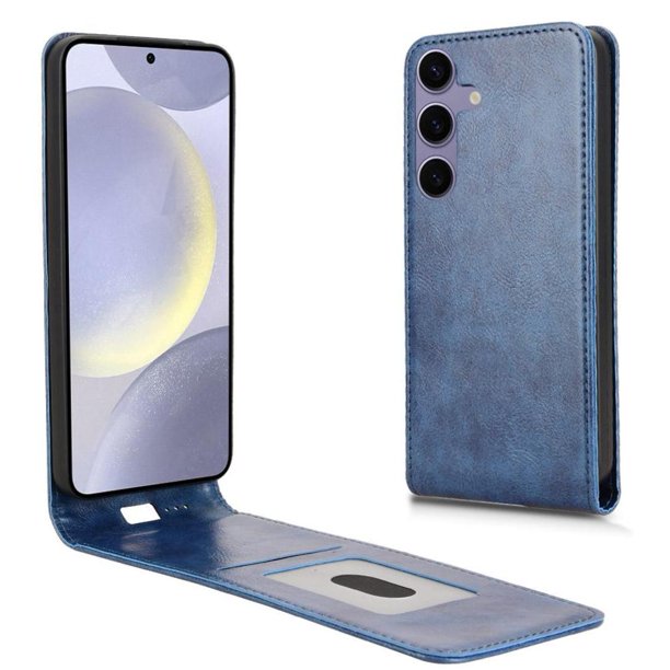 Funda tipo folio para Samsung Galaxy S24 FE con soporte magnético y protección para la cámara Azul