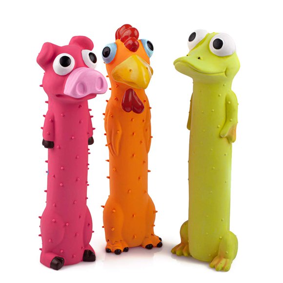 Dog Toys CHIWAVA Squeaky Latex - Barra de pie (23 cm, 3 unidades)
