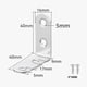thumbnail image 2 of Escuadra De Refuerzo De Acero Inoxidable Ángulo De 90 Grados Paquete De 20 Con Tornillos, 2 of 7