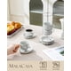 thumbnail image 3 of MALACASA Juego de 4 Tazas de Espresso de 4 oz de Porcelana con Platillos y Soporte Metálico, Apilables, Tazas para Cappuccino, Set Gris Mármol para Bebidas de Café, Latte y Té, 3 of 9