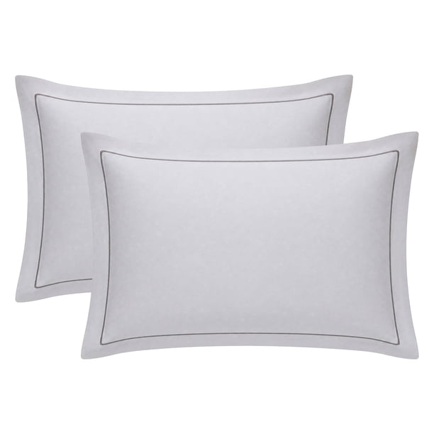 REGALWOVEN Juego de 2 Fundas de Almohada de Algodón, Cierre de Sobre Refrigerante, Cubriendo Mujeres Hombres, Fundas de Almohada Resistentes a las Arrugas Gris Claro Queen