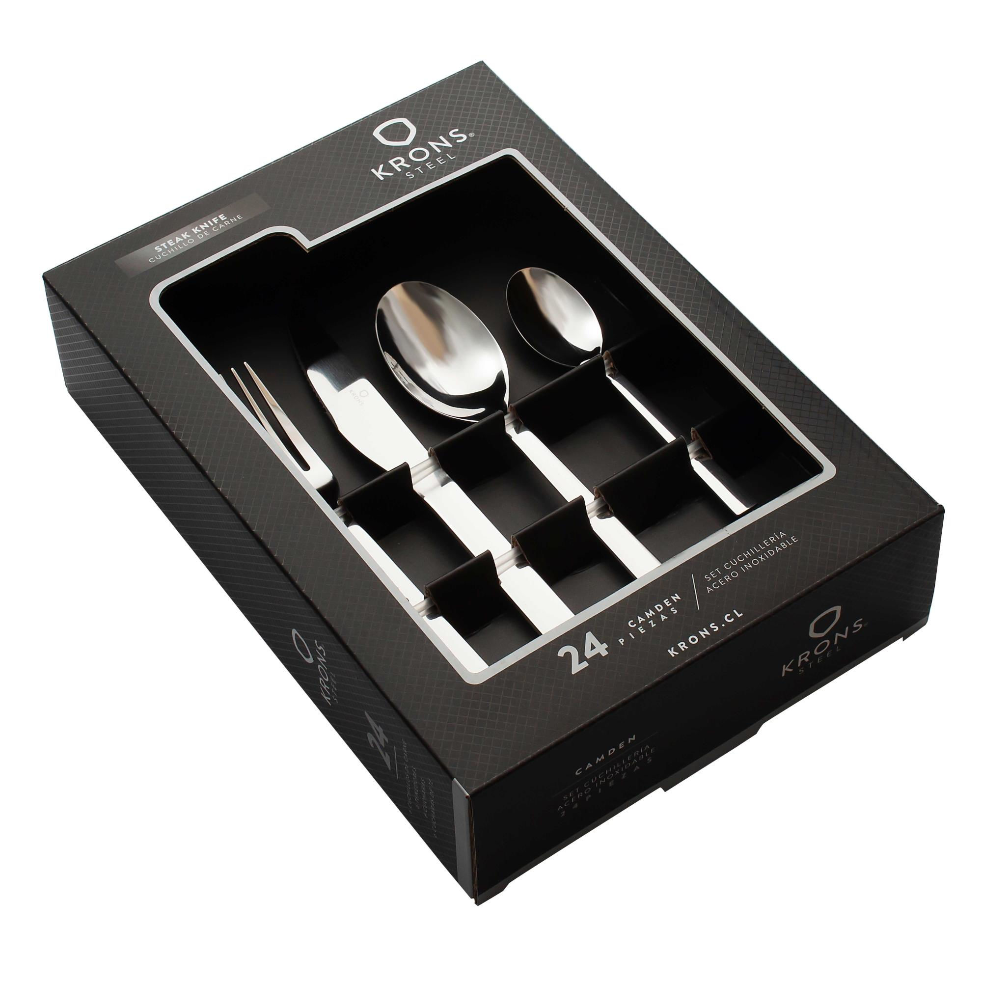 Krons - Set Cuchillería 24 Piezas Camden Acero Plata