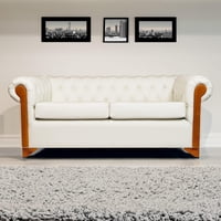 Diseños Valestrini - Sofa Chesterfield Ecocuero Blanco
