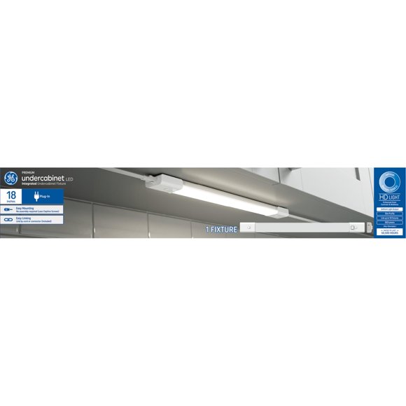 Luminaria GE LED HD+ para debajo del armario, 46 cm, luz diurna, 800 lúmenes