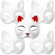 thumbnail image 1 of Máscaras de gato blanco, máscaras de animales, máscaras de papel en blanco, máscaras pintadas a mano, máscaras para disfrazarse, accesorios de cosplay, 1 of 7