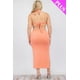 thumbnail image 4 of Saronite Vestido Midi con Escote Halter, Corte Entallado, Espalda con Lazo Doble y Abertura en el Muslo, Color Flamenco (Talla Grande para Mujer), 4 of 5