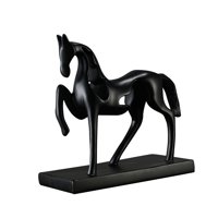 Magideal - Escultura De Caballo, Artesanía De Caballo, Adorno Artístico, Escultura De Animal Decorativa De Lujo Para Regalos, Mesa De Café, Gabinete, Decoración Negro