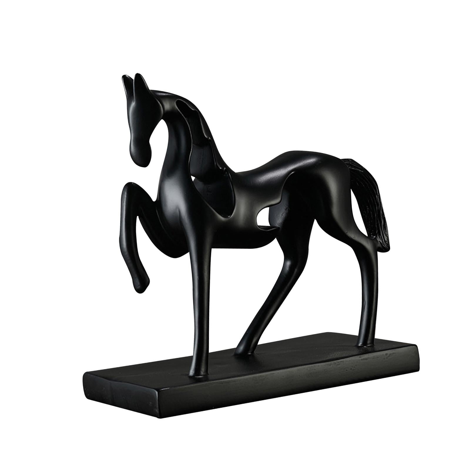 Magideal - Escultura De Caballo, Artesanía De Caballo, Adorno Artístico, Escultura De Animal Decorativa De Lujo Para Regalos, Mesa De Café, Gabinete, Decoración Negro