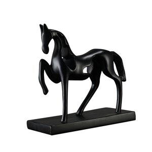 Magideal - Escultura De Caballo, Artesanía De Caballo, Adorno Artístico, Escultura De Animal Decorativa De Lujo Para Regalos, Mesa De Café, Gabinete, Decoración Negro