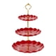 thumbnail image 2 of Soporte Para Tartas De 3 Niveles, Bandeja Para Servir Cosméticos, Restaurante, Cupcakes, Plato De Exhibición Rojo, 2 of 3