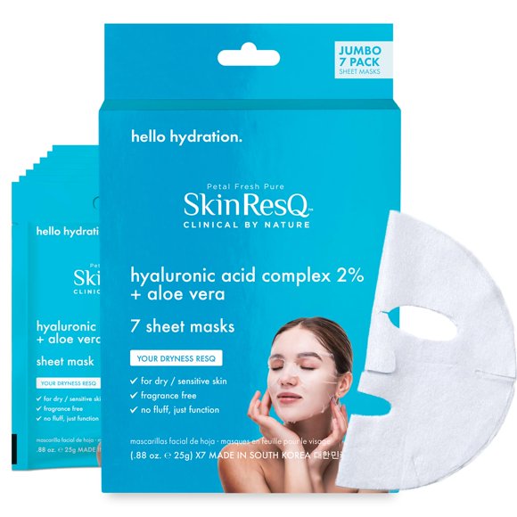 Mascarilla Facial Petal Fresh SkinResQ con Ácido Hialurónico, 7 unidades