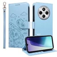 Funda Billetera Foxdock Compatible Con Xiaomi Redmi 14C 4G/5G, Diseño Perrito Tierno, Ranuras Para Tarjetas Y Soporte Plegable