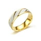 thumbnail image 2 of Anillos Compromiso Titanio Dorado Mate con zirconios pulverizado para compromiso Dama y Hombre/ 13, 2 of 4