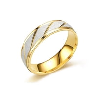 Genérico - Anillos Compromiso Titanio Dorado Mate Con Zirconios Pulverizado Para Compromiso Dama Y Hombre/ 10