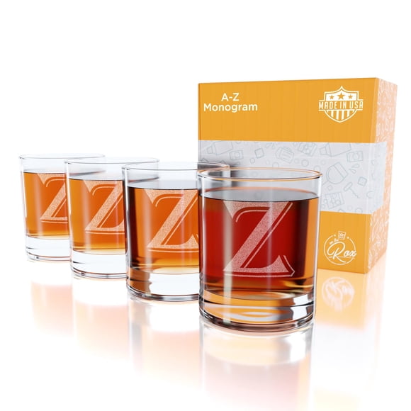 Vasos de whisky On The Rox Drinks, 325 ml, grabados personalizados, 4 unidades