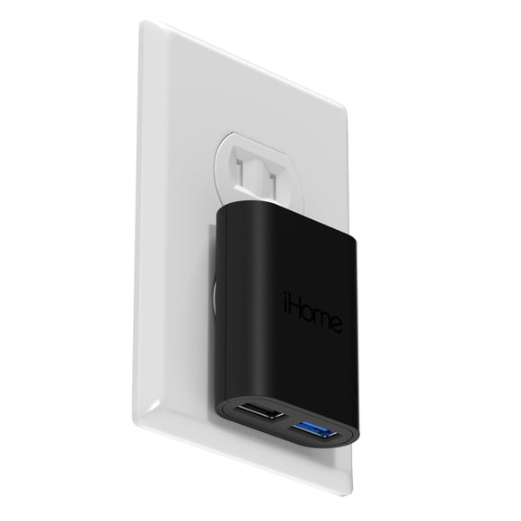 Cargador de pared USB iHome AC Pro multipuerto de 40 W USB-C de 2 puertos