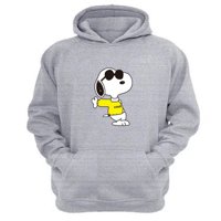 Genérico - Polerón Canguro Snoopy Freddy Gris Claro Talla Xl Unisex