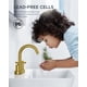 thumbnail image 2 of Grifo de baño FORIOUS, oro cepillado, 2 manijas, arco alto, 2 of 9
