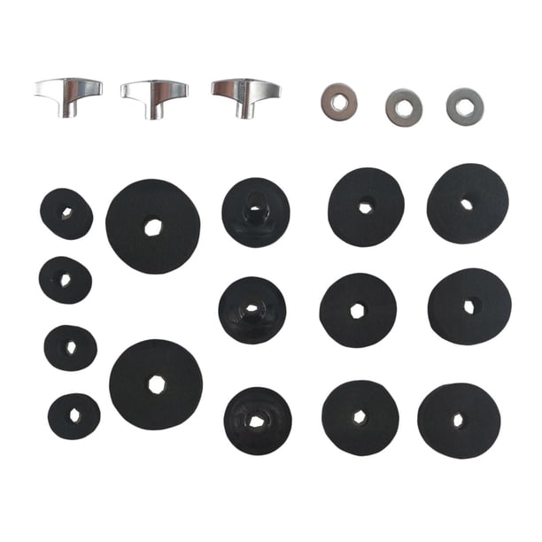 21 kits de batería, platillos de repuesto, arandela de fieltro, tuercas de mariposa, percusión, accesorios musicales, arandela de platillos, piezas de negro
