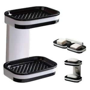 Genérico - Jabonera Doble Autoadhesiva Montada En La Pared