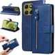 thumbnail image 4 of Funda tipo cartera para Motorola Moto G86 con bolsillo con cremallera y ranuras para tarjetas – Función de soporte Azul, 4 of 5