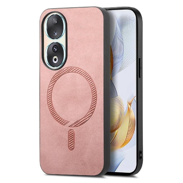 Magnetic Slim Case for Honor 90 5G with Camera Guard & Anti-Scratch Back Pink