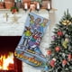 thumbnail image 1 of Cyberchase Tema: Calcetines de Navidad, fino lino blanco para colgar en escaleras y chimenea, decoración navideña para el hogar, regalo de Navidad.54cm×38cm, 1 of 5