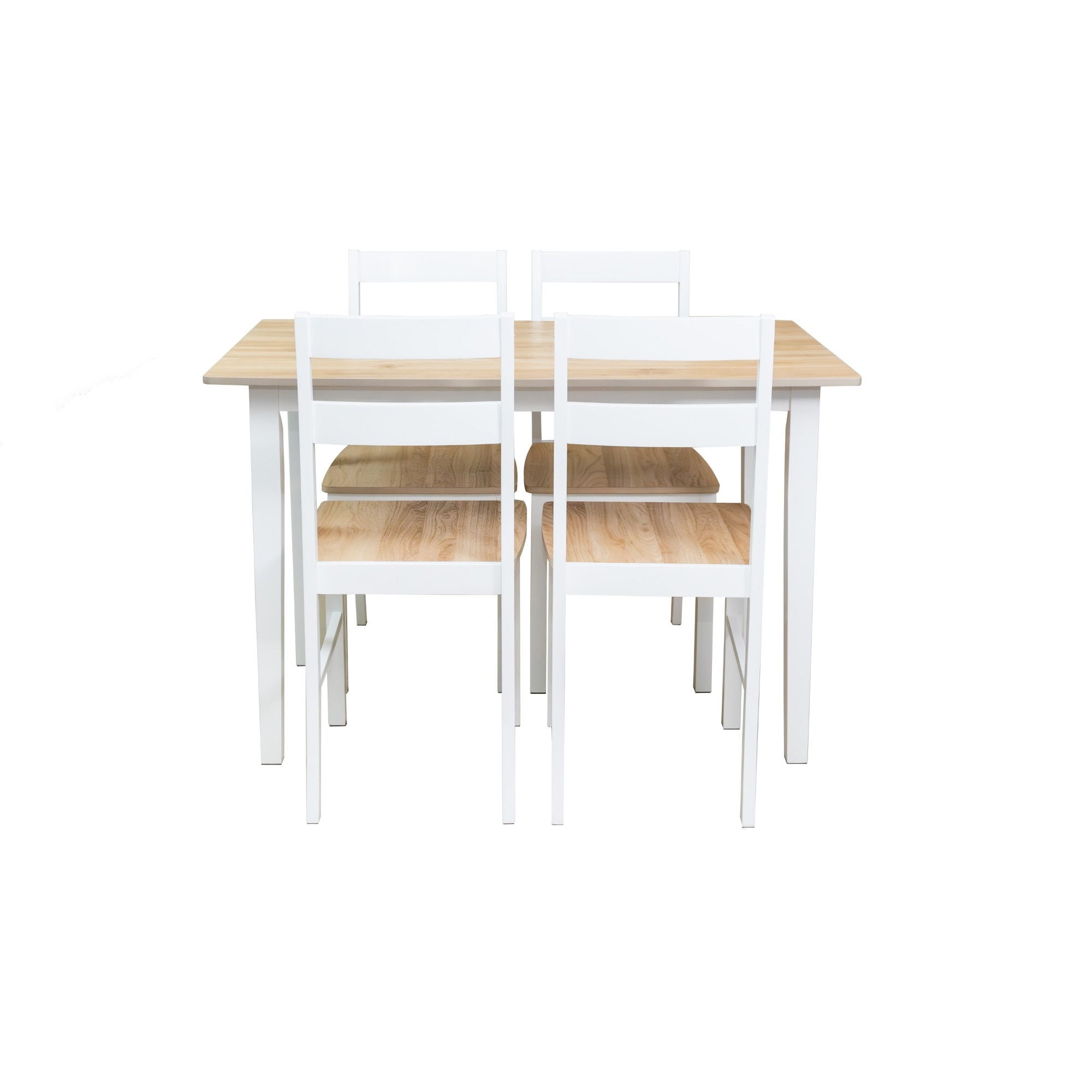Mainstays - Comedor Rectangular + 4 Sillas Blanco Café Metal-Mdf