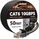 thumbnail image 1 of Cable Ethernet para exteriores Jadaol Cat6, 50 pies, 24 AWG, 10 Gbps, Cat8/7, 1 of 7