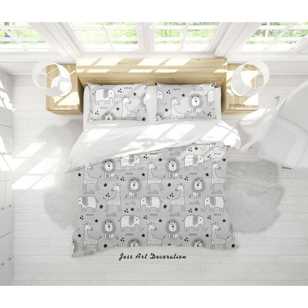 3D Cartoon Animal Pattern Quilt Cover Set Ropa de Cama Set Funda Nórdica Fundas de almohada