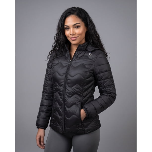 Parka Puffer Para Mujer Impermeable Térmica Con Capucha