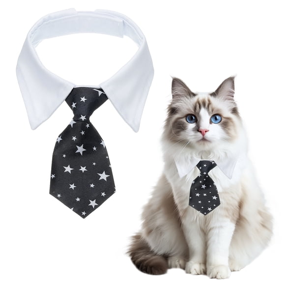 Collar de perro con pajarita Uxcell, pajarita de esmoquin linda con collar blanco ajustable hecho a mano para mascotas formales, corbata de cuello para gatos (Negro, L), para cachorros medianos