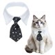 thumbnail image 1 of Collar de perro con pajarita Uxcell, pajarita de esmoquin linda con collar blanco ajustable hecho a mano para mascotas formales, corbata de cuello para gatos (Negro, L), para cachorros medianos, 1 of 7