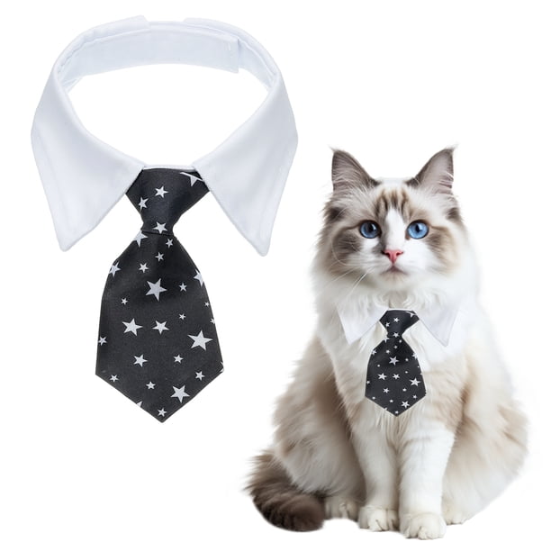 Collar de perro con pajarita Uxcell, pajarita de esmoquin linda con collar blanco ajustable hecho a mano para mascotas formales, corbata de cuello para gatos (Negro, L), para cachorros medianos