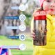 thumbnail image 5 of El Rey de ReyesBotella de Agua con Tapa Pop Top de Un Toque, Acero Inoxidable, a Prueba de Fugas, para Deportes, Botella Infantil rosa 12 oz, 5 of 6