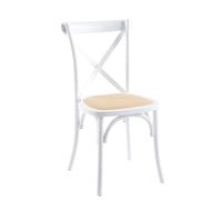Klik Muebles - Silla Crossback Madera Rattan - Blanca