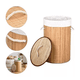 thumbnail image 2 of Cesto Canasto Ropa Sucia Bambu Redondo 50Cm Con Tapa Y Asa Bambu Claro, 2 of 3