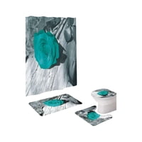 Mylhogar - Set De Baño 5 Piezas Cortina Mas Alfombras Mas Forro De Ducha