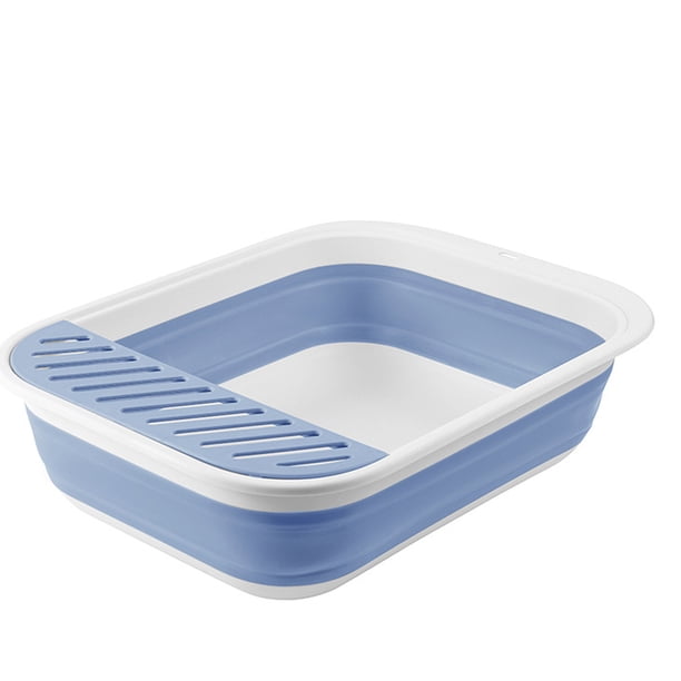Caja de arena plegable para gatos, impermeable, de viaje, con entrada baja y pedal antisalpicaduras para gatos de todos los tamaños.